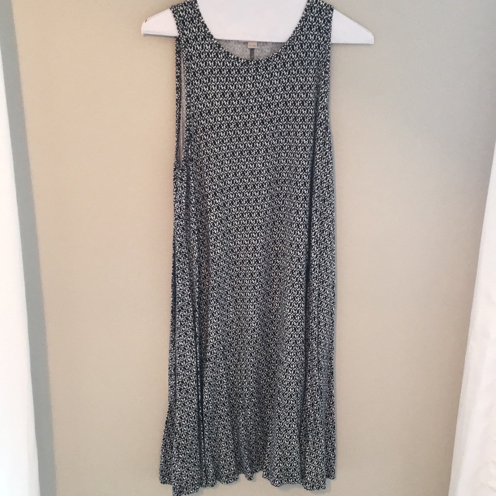 Loft swing dress in blue and black pattern